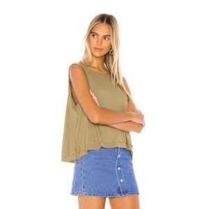 Free People New Love Ribbed Distressed Tank Top